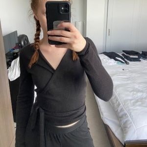 JCrew Black Wrap Long Sleeve